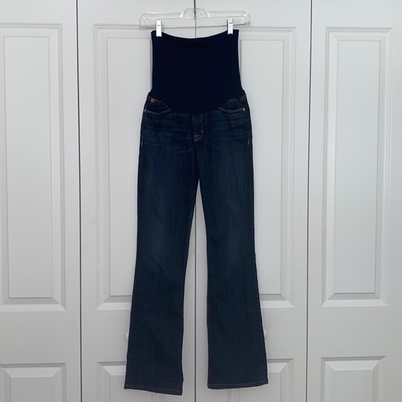 Hudson Maternity Collection Secret Belly Band Dark Denim Jeans Size 28 - Picture 2 of 13